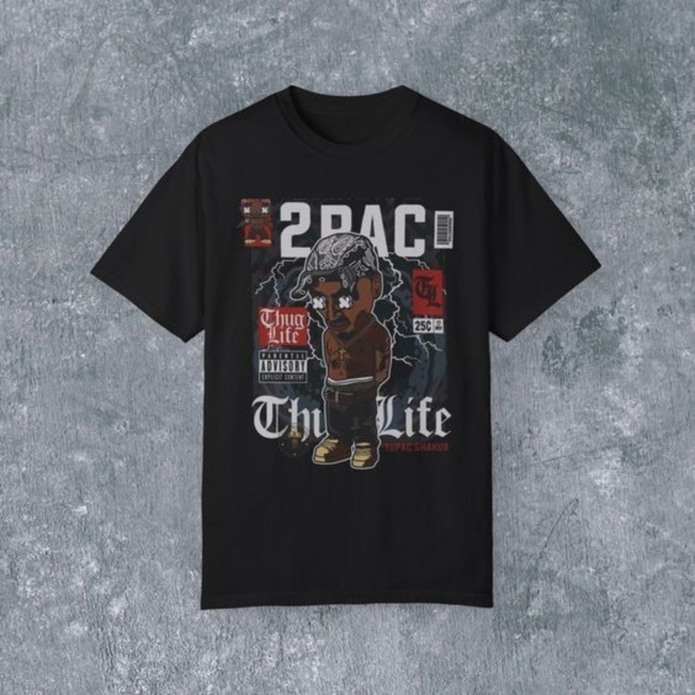 Animation Retro Style 2-PAC Graphic T-Shirt